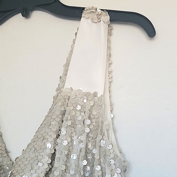 VINTAGE Nick Verreos Sequined Ivory Dress PRICE FIRM - Picture 8 of 12